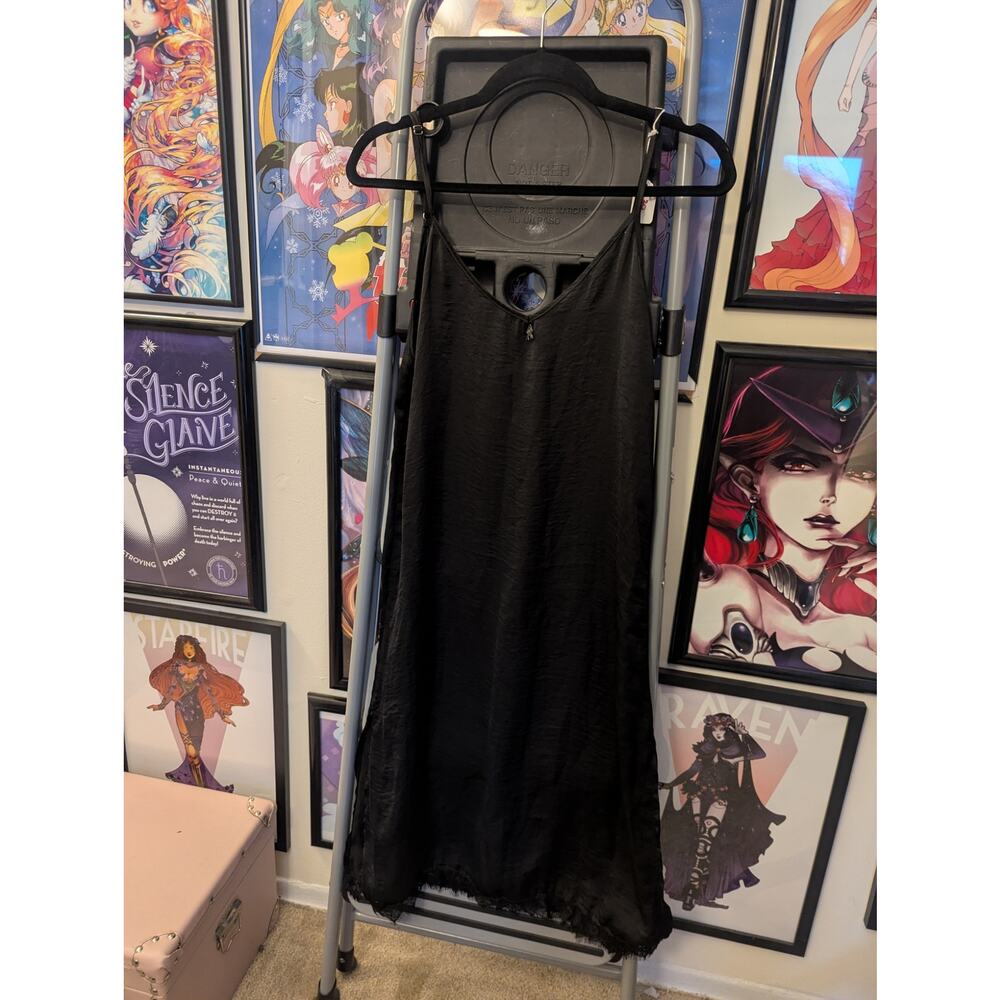 Widow Death Wish Black Slip Dress Sz M